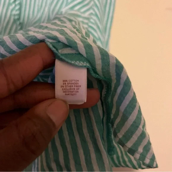 LC Lauren Conrad Plus Size Seersucker Flounce Blouse - Picture 10 of 11